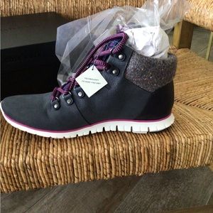 Cole Haan ZeroGrand Hiker Boot, Waterproof, Navy, size 8, never worn